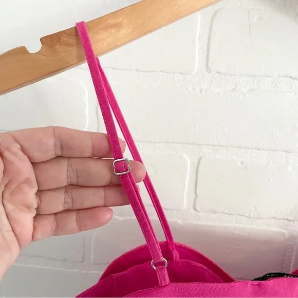 Zara Pink Heart Bandeau Crop Top Adjustable Straps Sz M - Picture 8 of 10